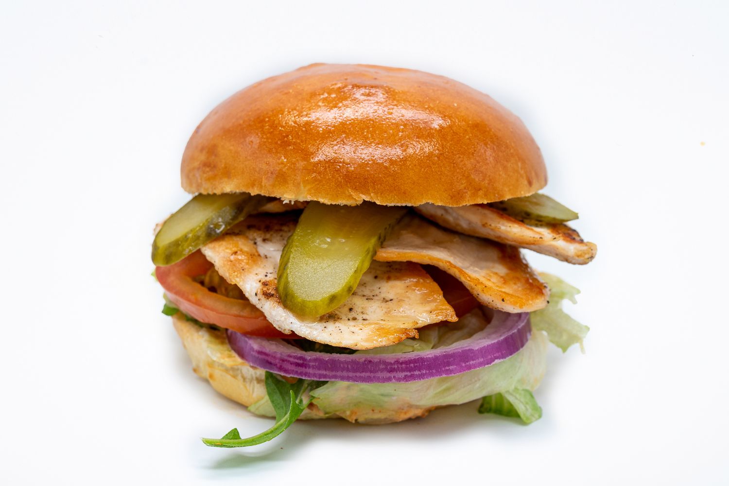 Hamburguesa pollo salsa trufa