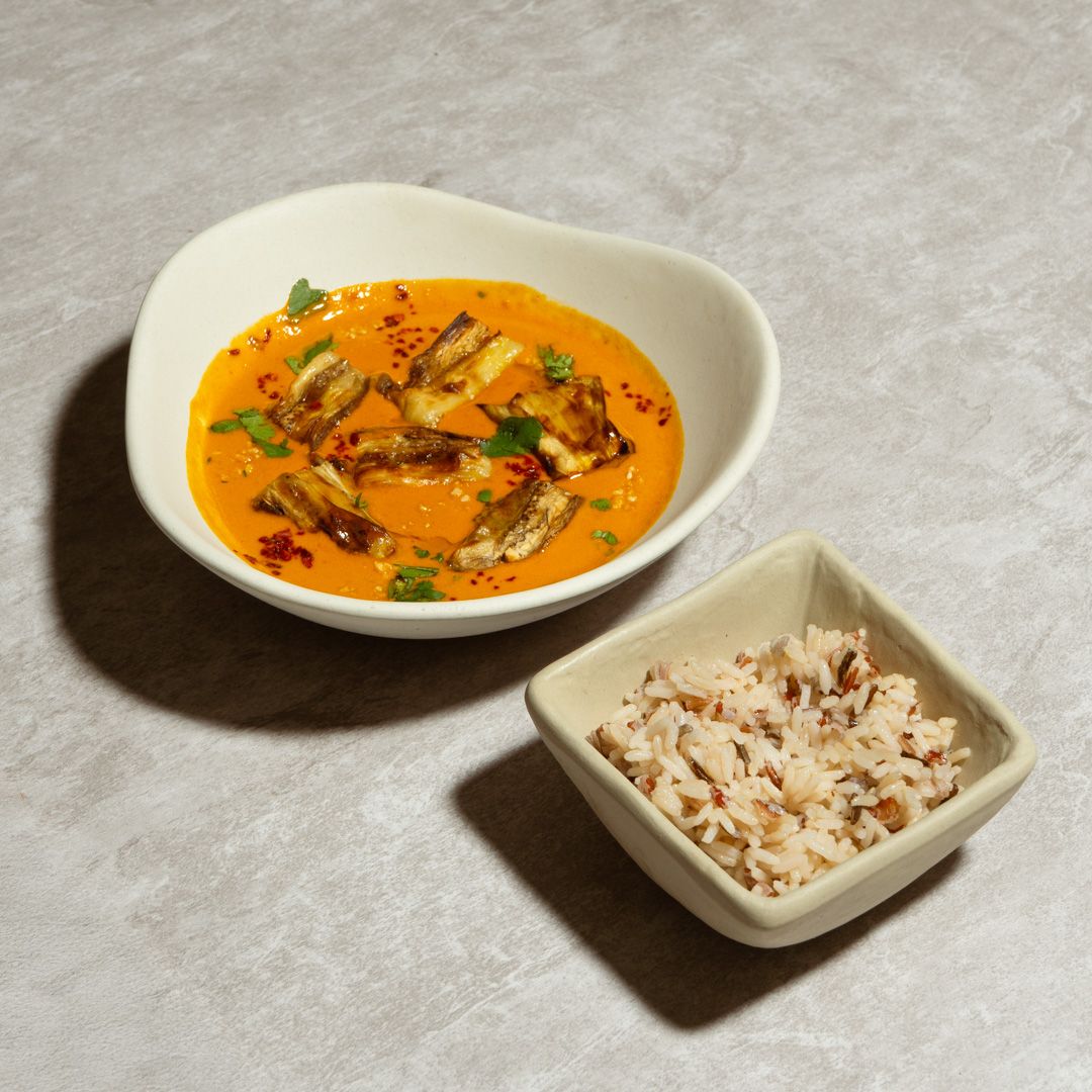 Roasted eggplant curry