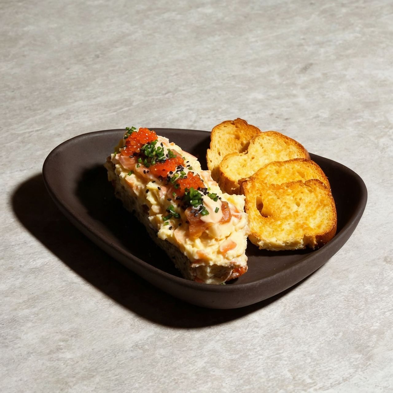 Russian salad with salmon tartar