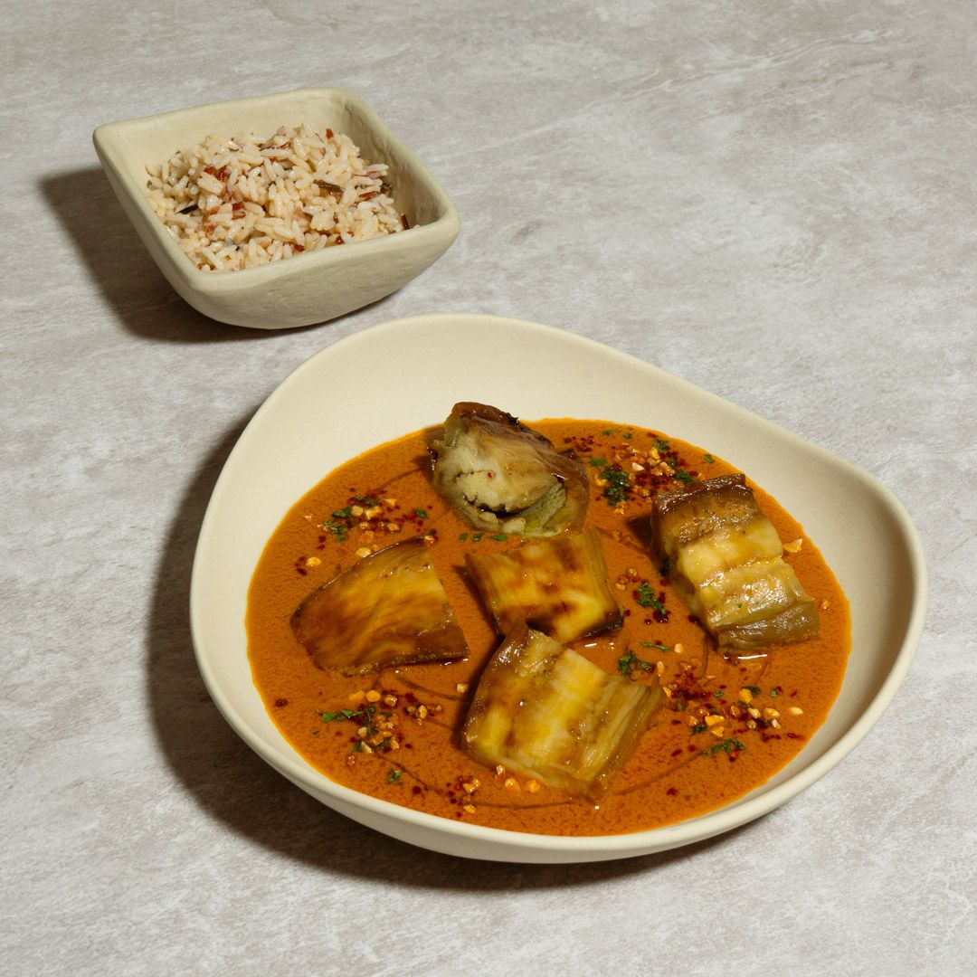 Roasted eggplant curry